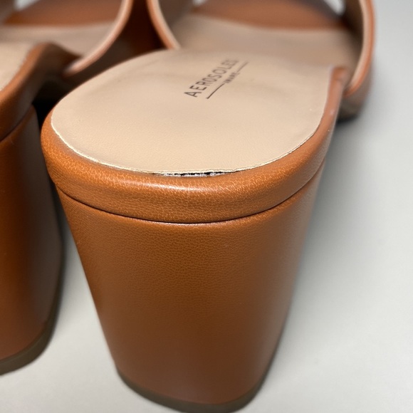 NWOT Aerosole Entree Slide Mule Block Heel Sandal Brown Size 9.5 - Picture 4 of 8